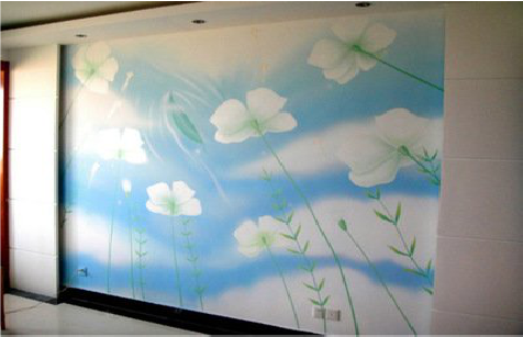 上犹画墙绘怎么画好白云的蓬松感？